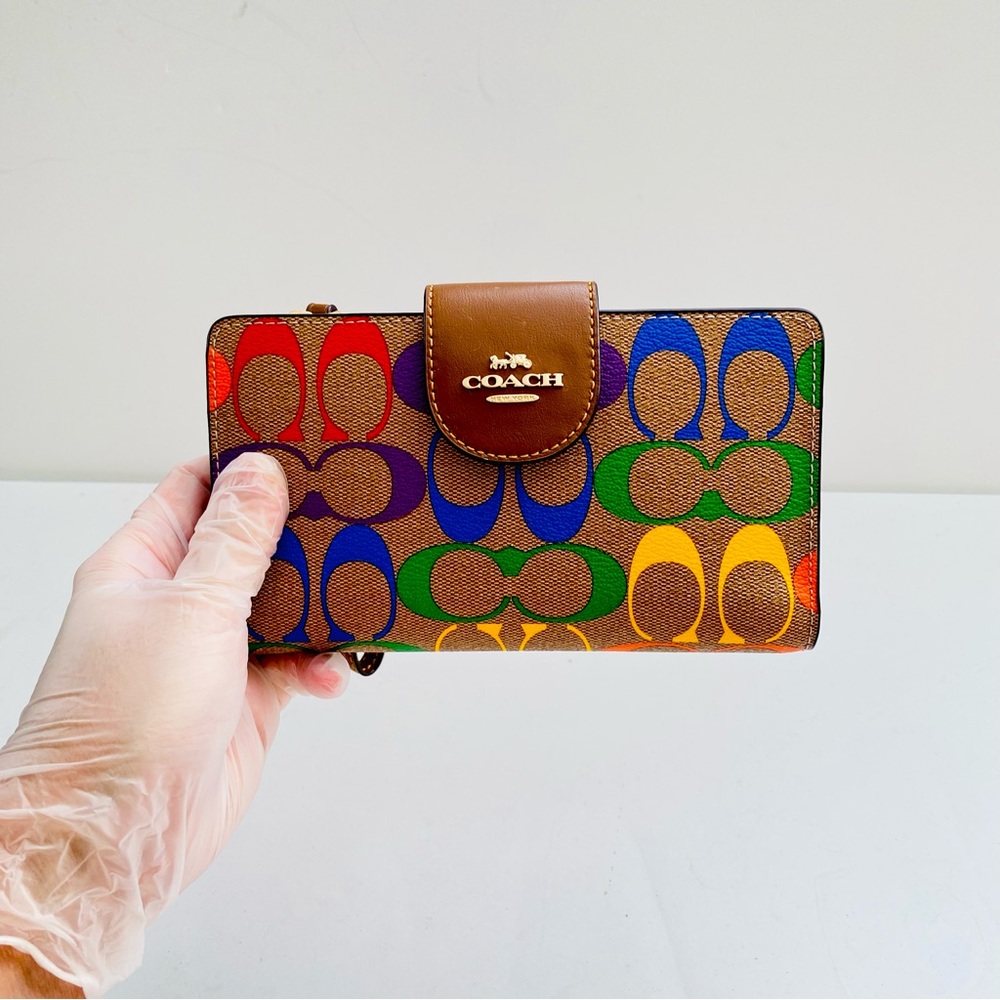 COACH Tech Wallet with Rainbow Monogram (Fits iPhone and Galaxy) - Picture 3 of 10